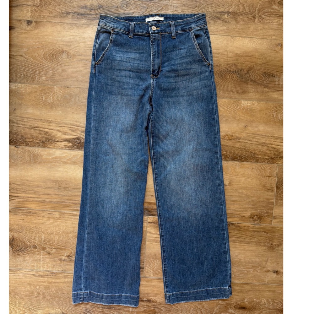 KanCan High Rise Wide Leg Trouser Jeans Size 30 13 Medium Wash Blue KC7127M